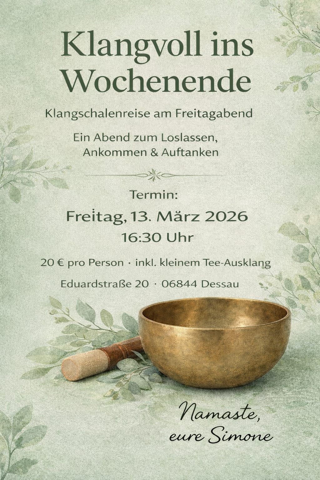 Angebot geführte Klangschalenreise im Februar 2026