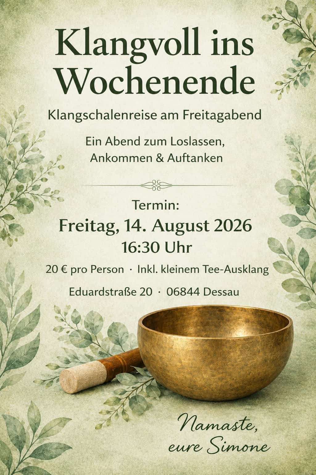Angebot geführte Klangschalenreise im August 2026