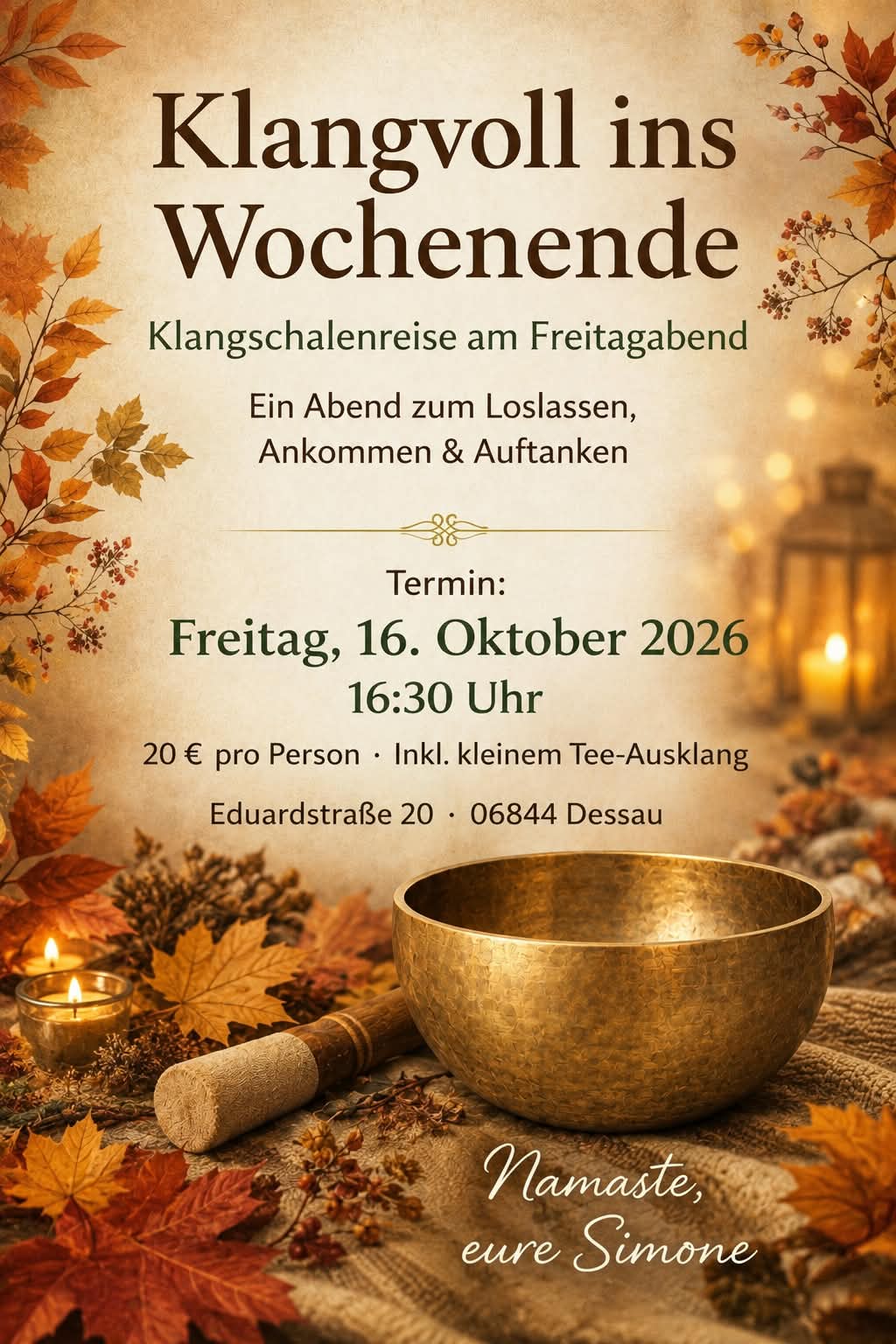 Angebot geführte Klangschalenreise im Oktober 2026