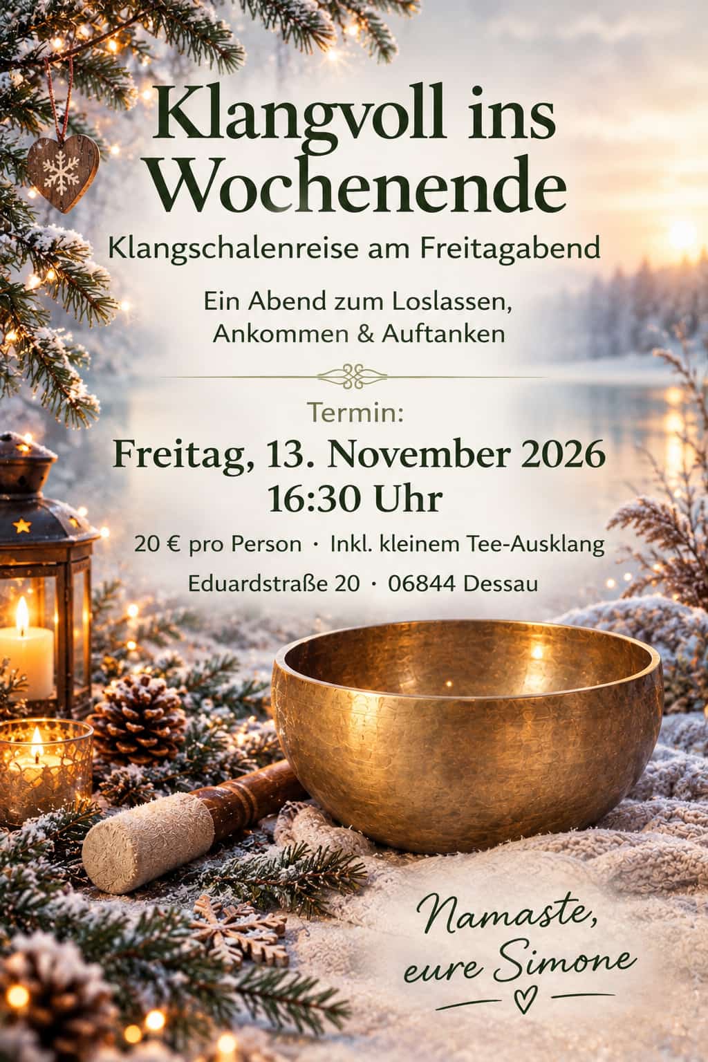 Angebot geführte Klangschalenreise im November 2026