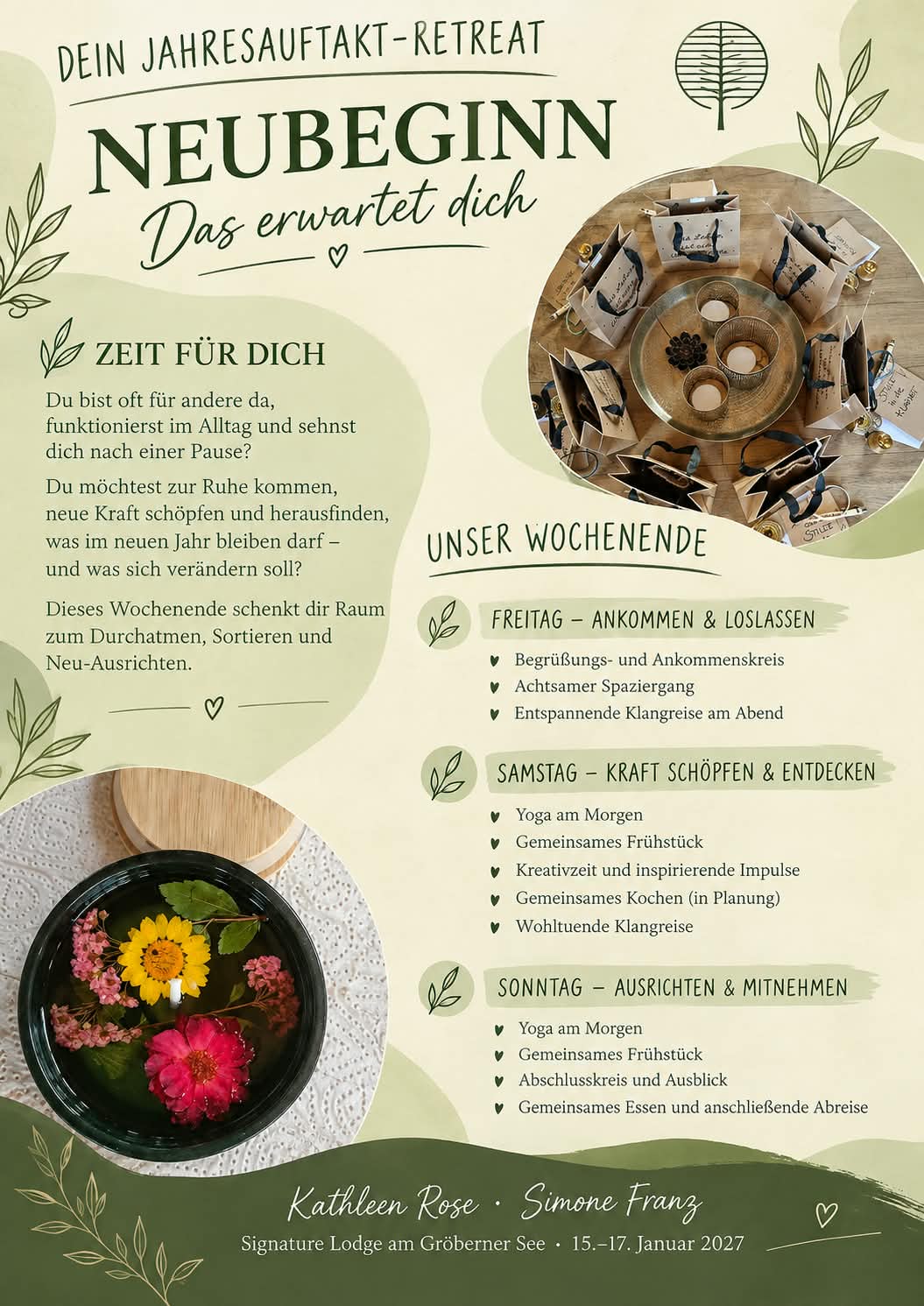 Angebot Retreat-Wochenenden 2027